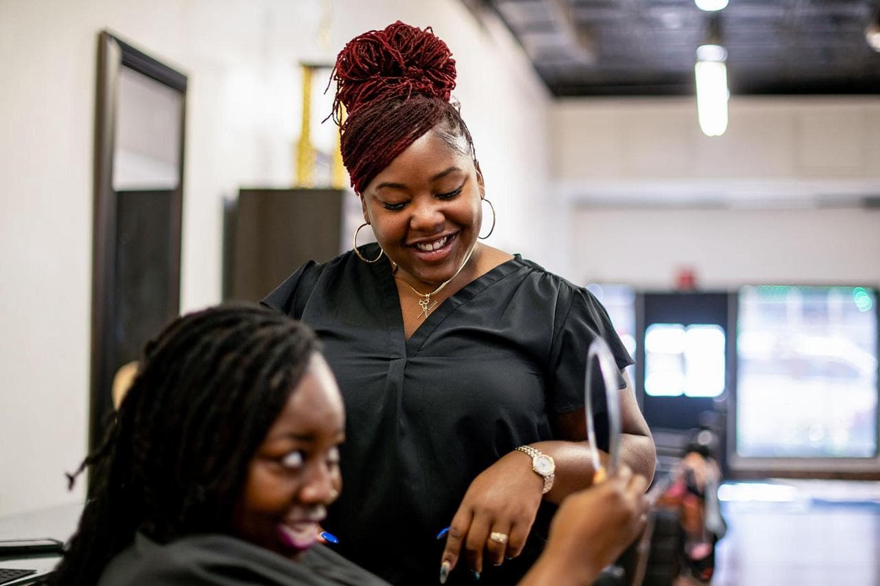 Beauty professionals delivering client care